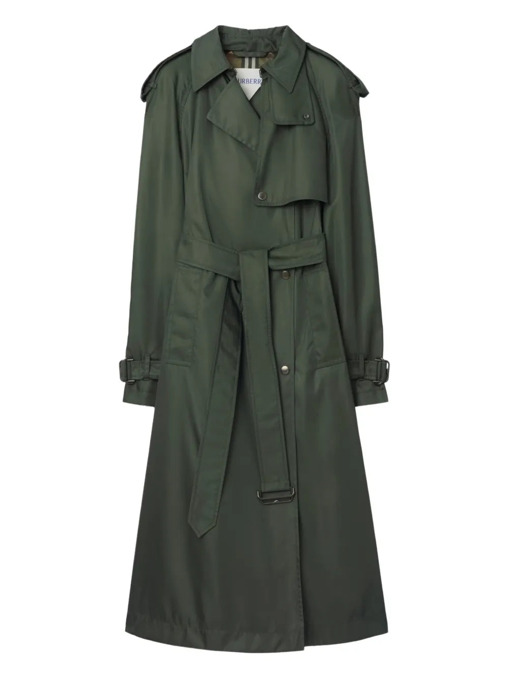 Hooded belted nylon trench coat-BURBERRY-Verso