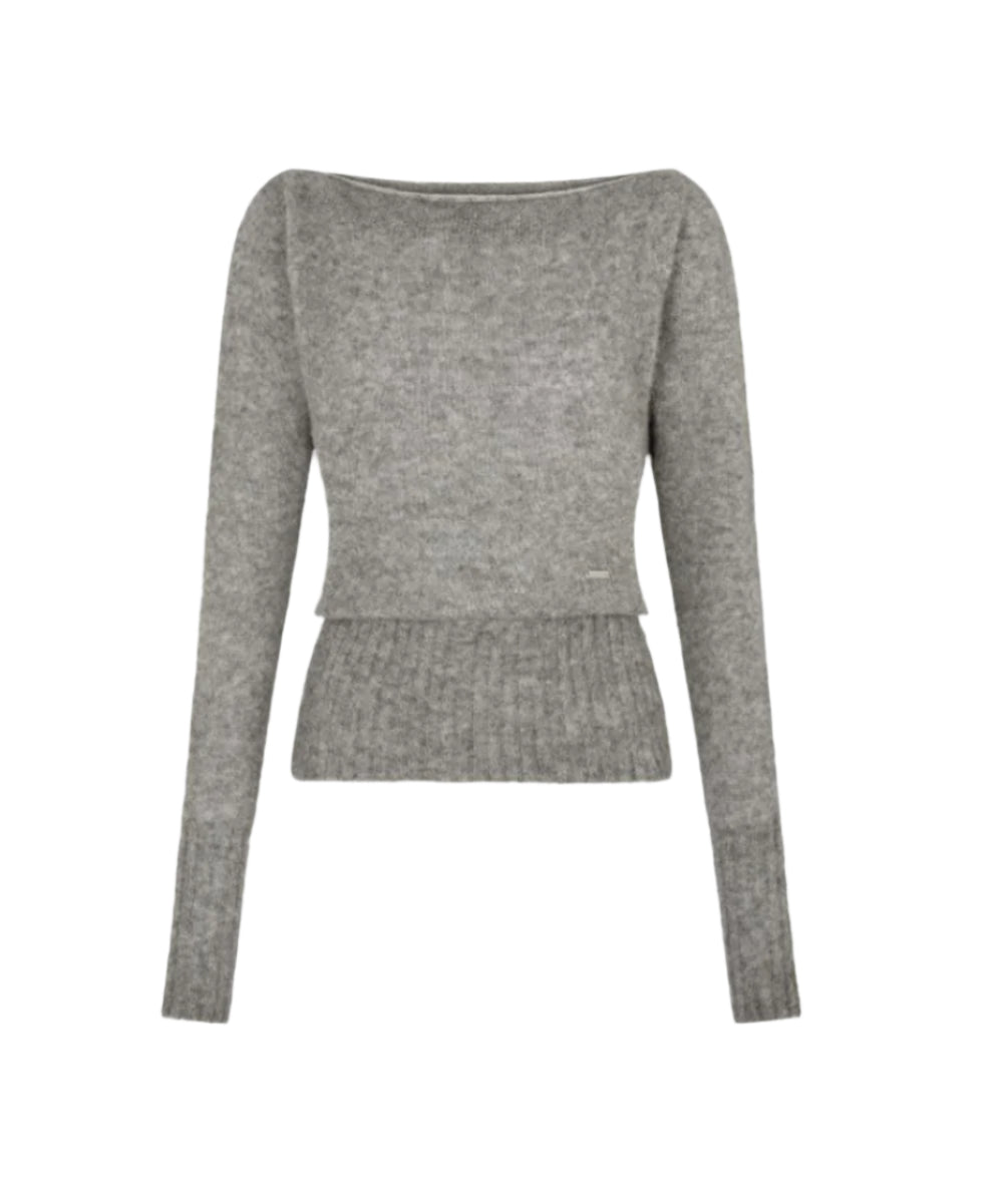 LONG SLEEVE BOAT NECK KNIT WITH TOM FORD METAL PLAQUE-TOM FORD-Verso