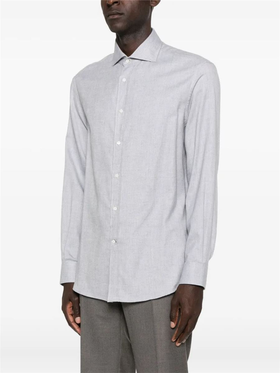 Long-sleeve button-down shirt-BRUNELLO CUCINELLI-Verso