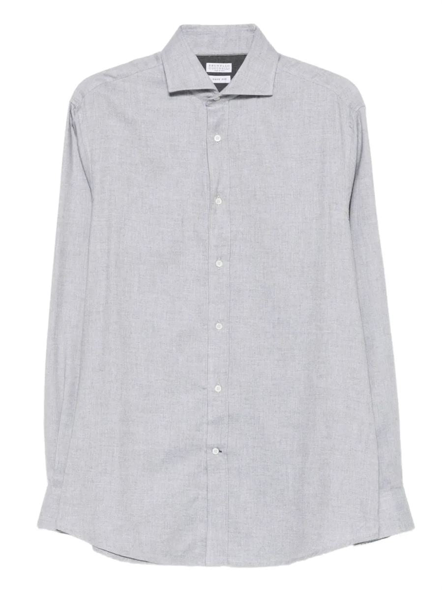 Long-sleeve button-down shirt-BRUNELLO CUCINELLI-Verso