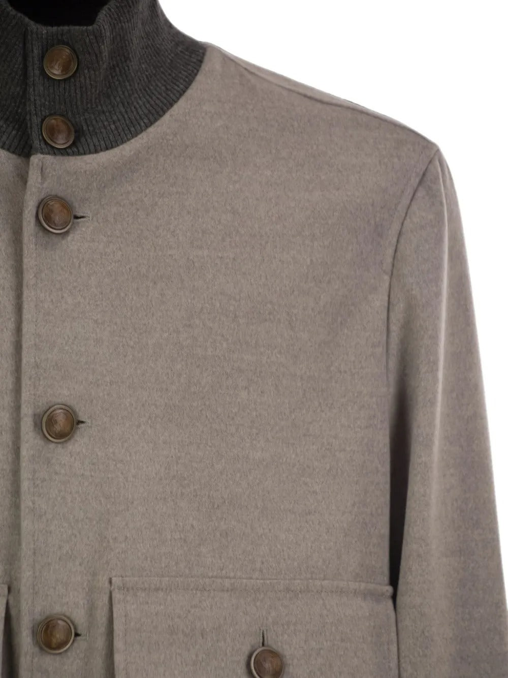 Long-sleeve high-neck bomber jacket-BRUNELLO CUCINELLI-Verso