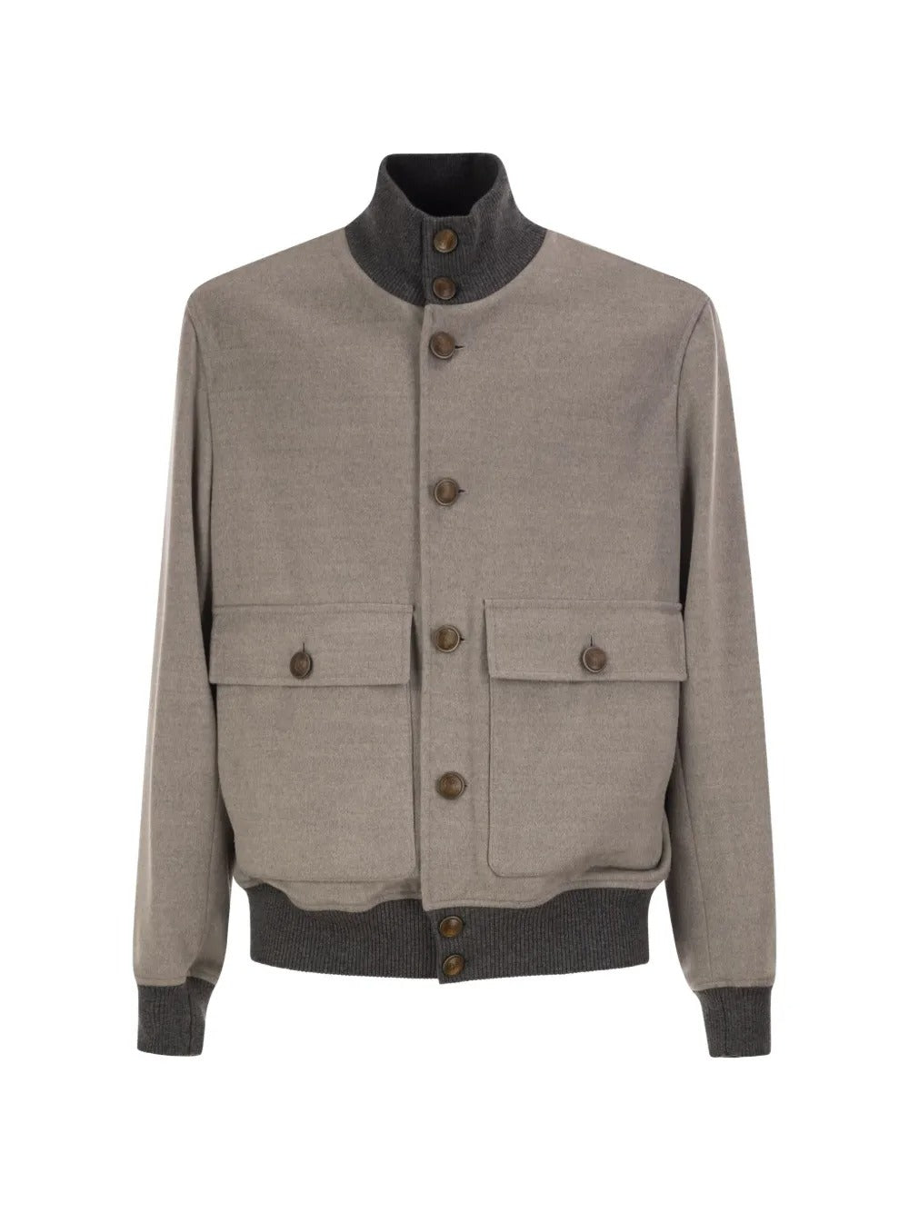 Long-sleeve high-neck bomber jacket-BRUNELLO CUCINELLI-Verso