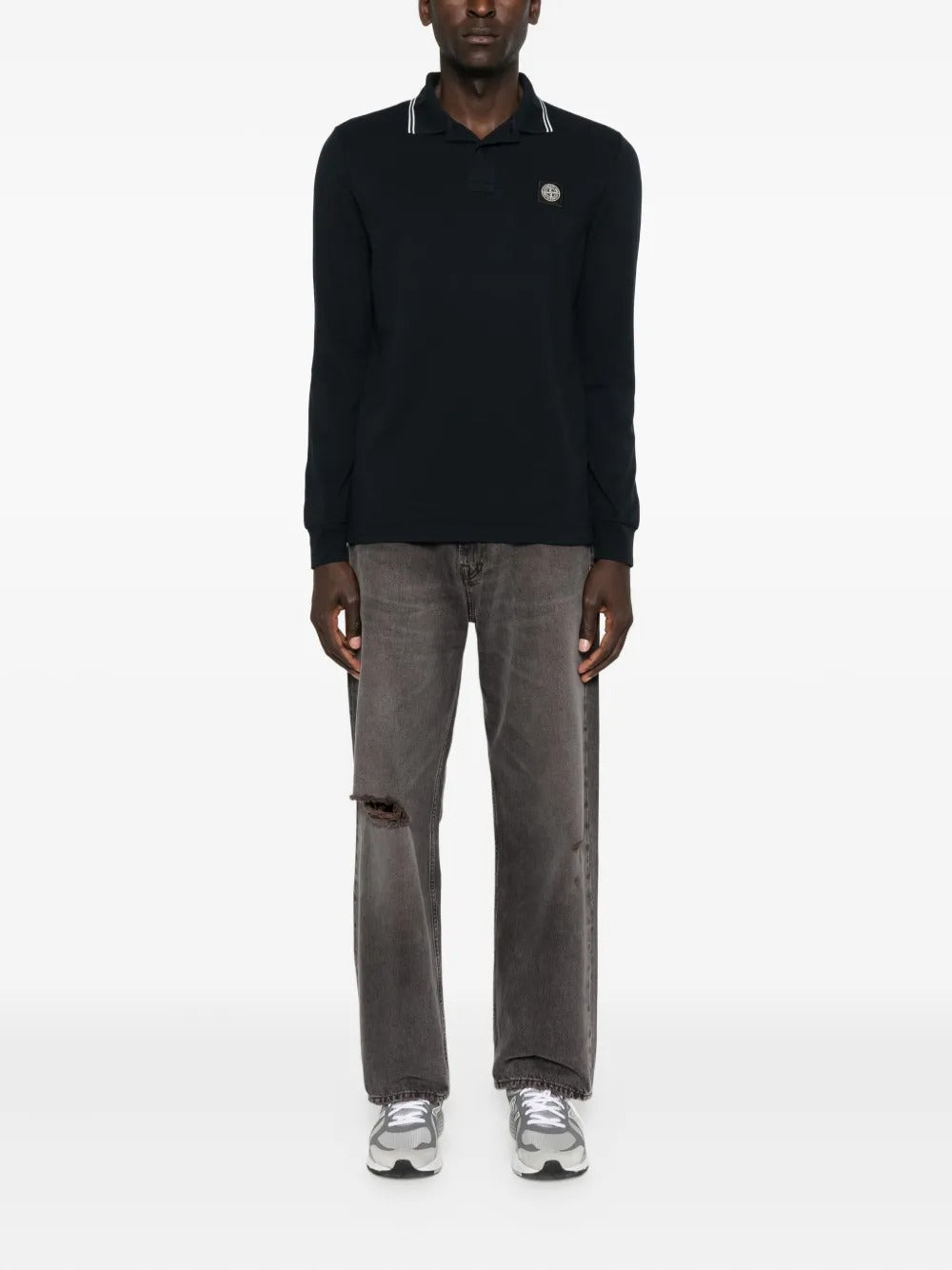 Long-sleeve Polo Shirt-STONE ISLAND-Verso