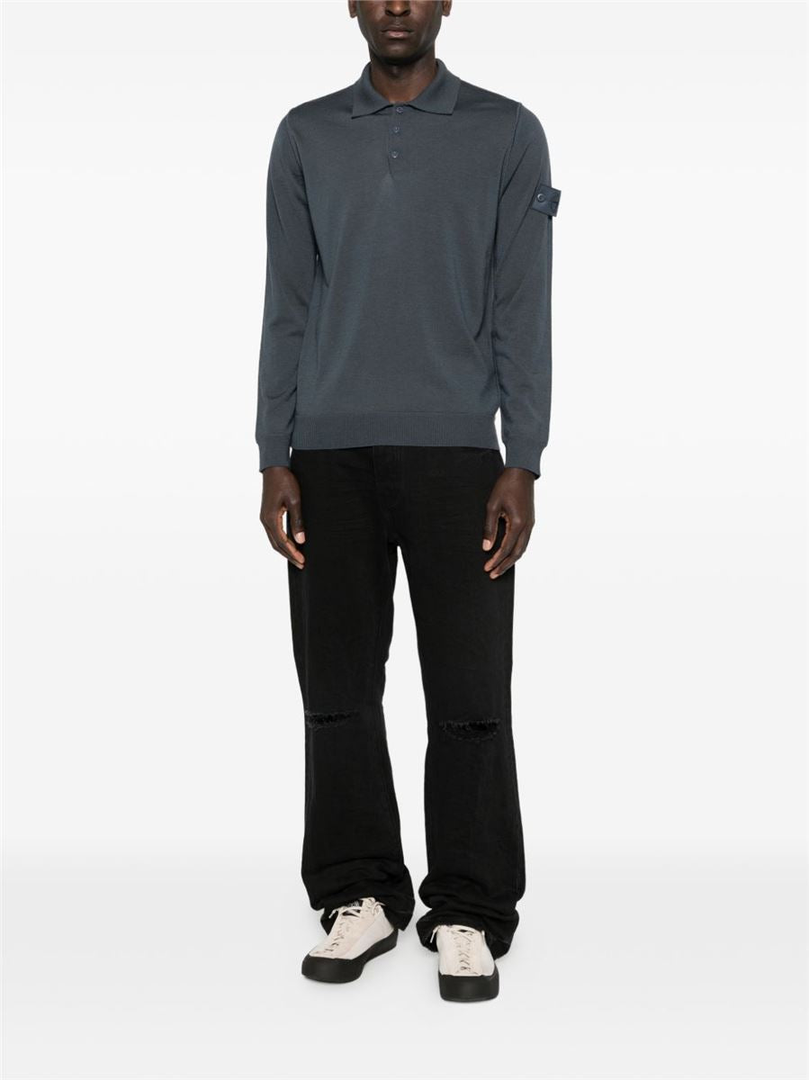 Long-sleeve polo shirt-STONE ISLAND-Verso
