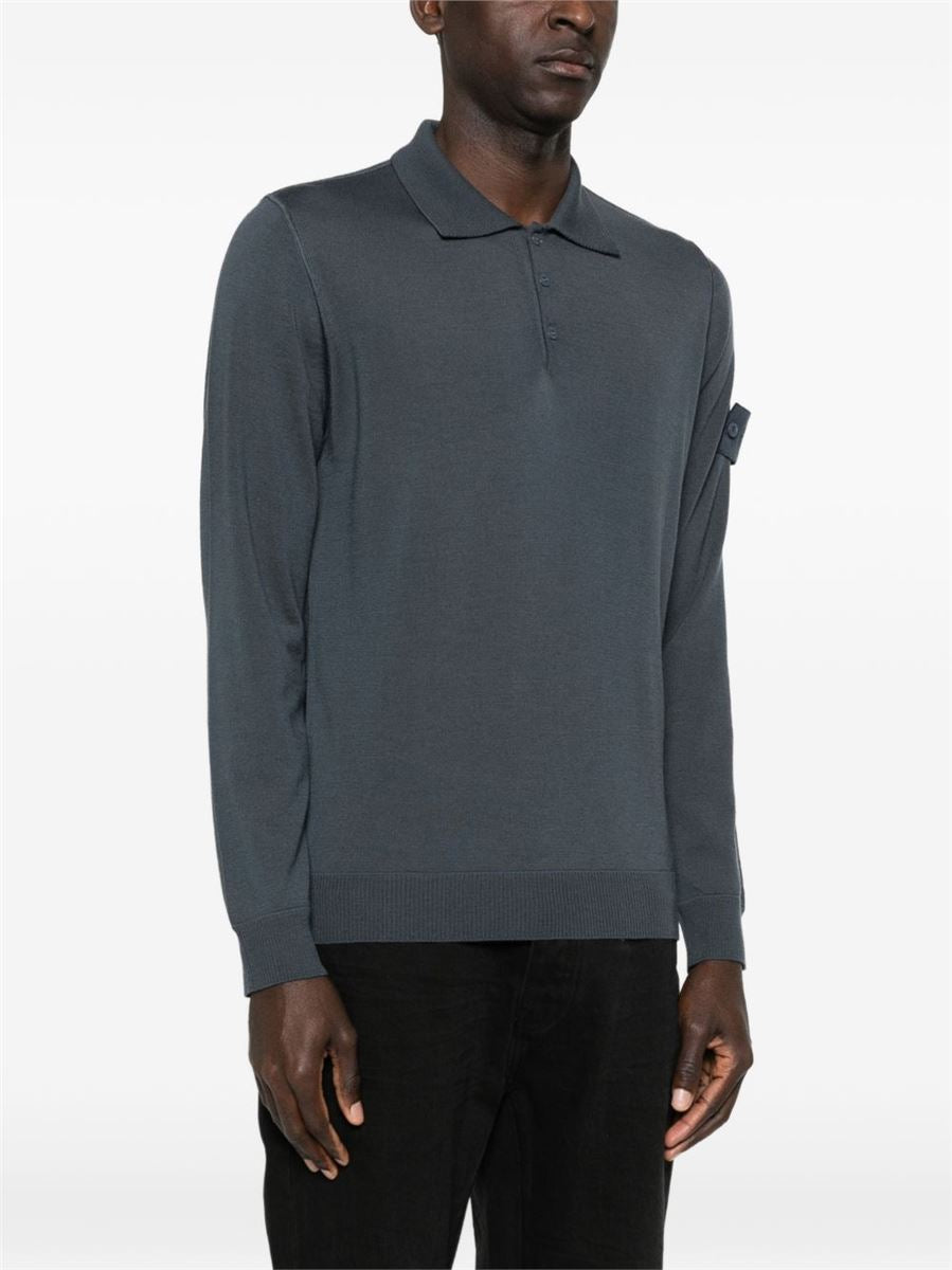 Long-sleeve polo shirt-STONE ISLAND-Verso