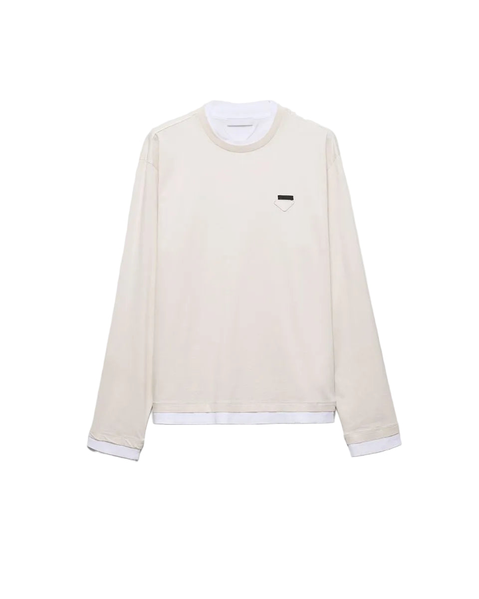 Long-sleeved cotton t-shirt-PRADA-309502-M-Verso