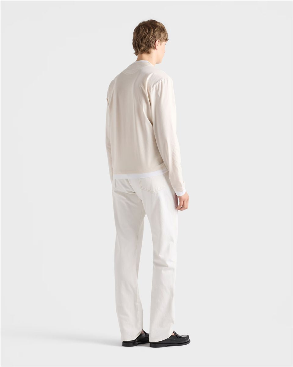 Long-sleeved cotton t-shirt-PRADA-Verso