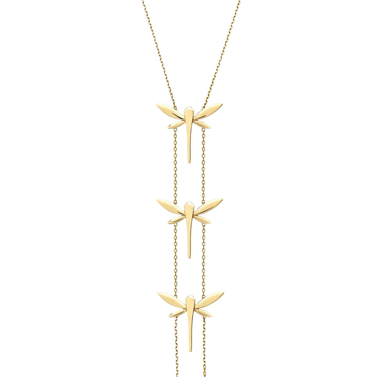 Long three dragonfly necklace-ANAPSARA-Verso