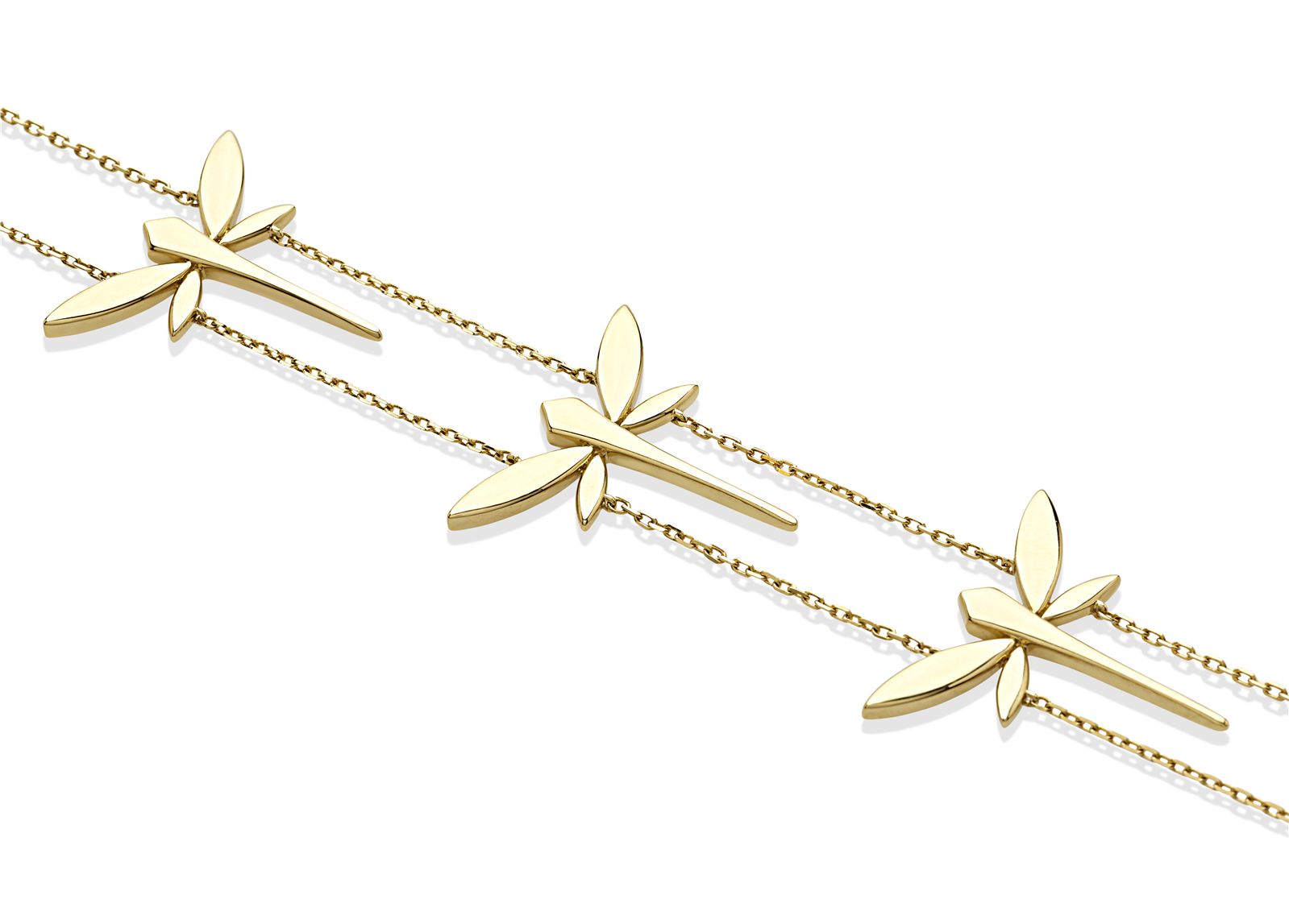 Long three dragonfly necklace-ANAPSARA-Verso