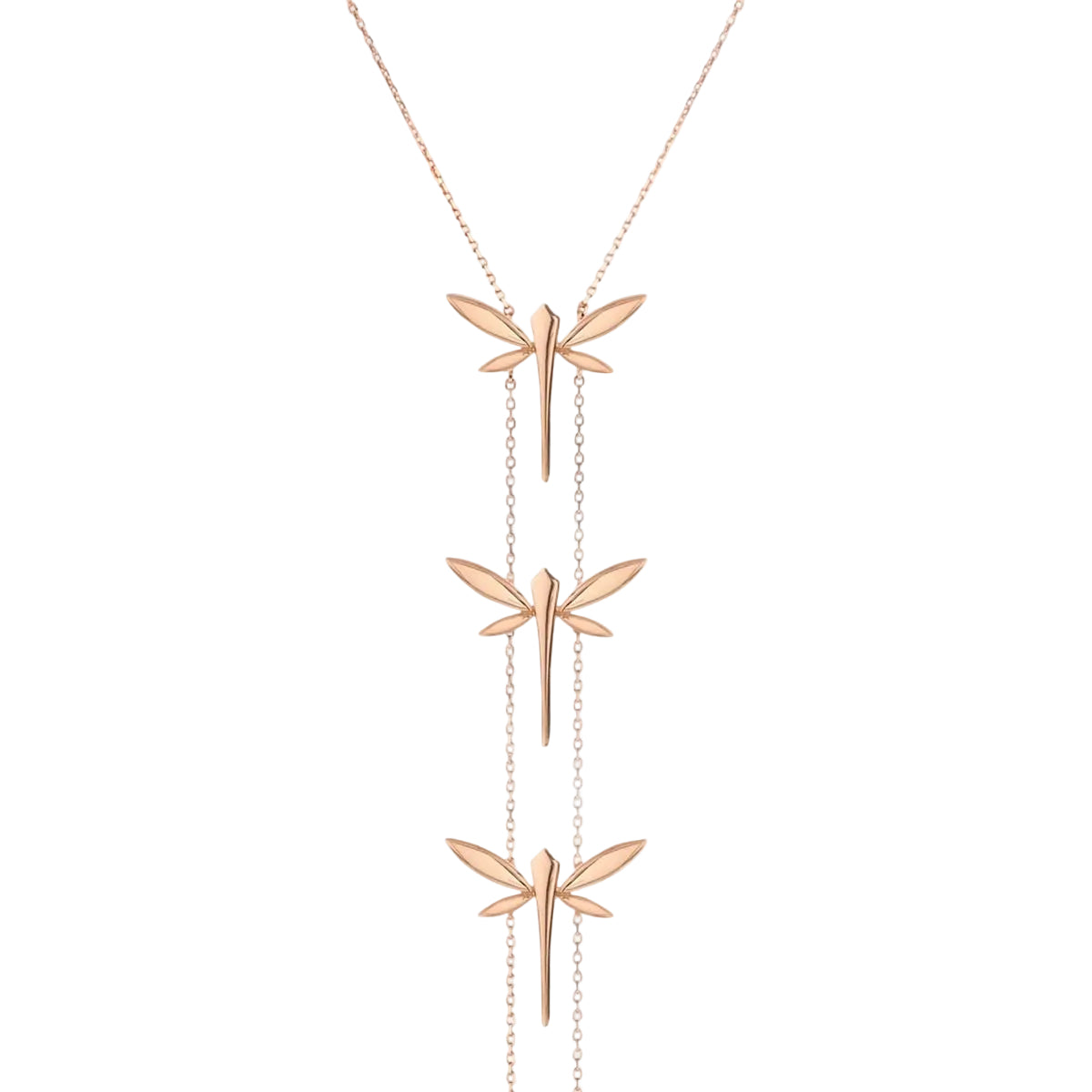 Long three dragonfly necklace-ANAPSARA-Verso