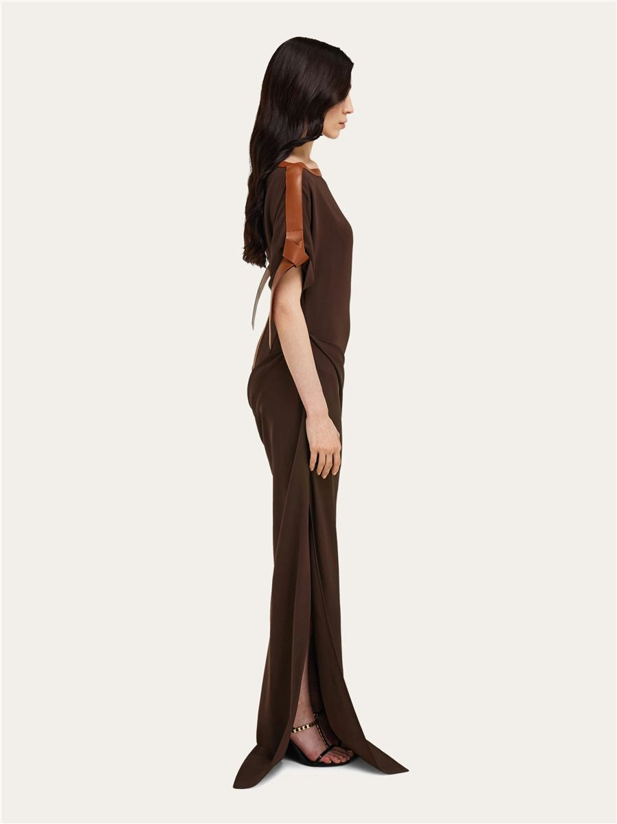 Long viscose dress-FERRAGAMO-Verso
