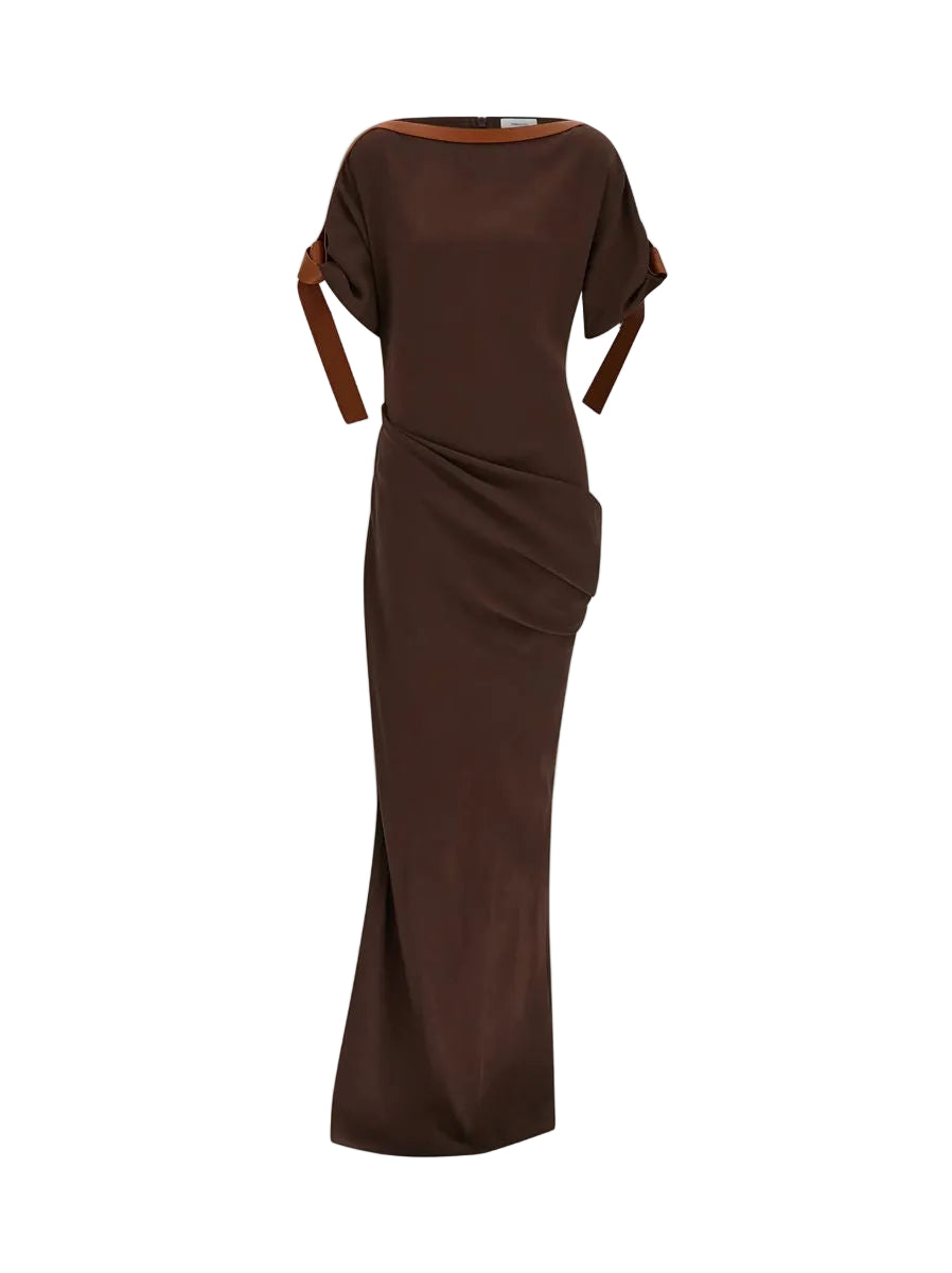 Long viscose dress-FERRAGAMO-309542-42-Verso