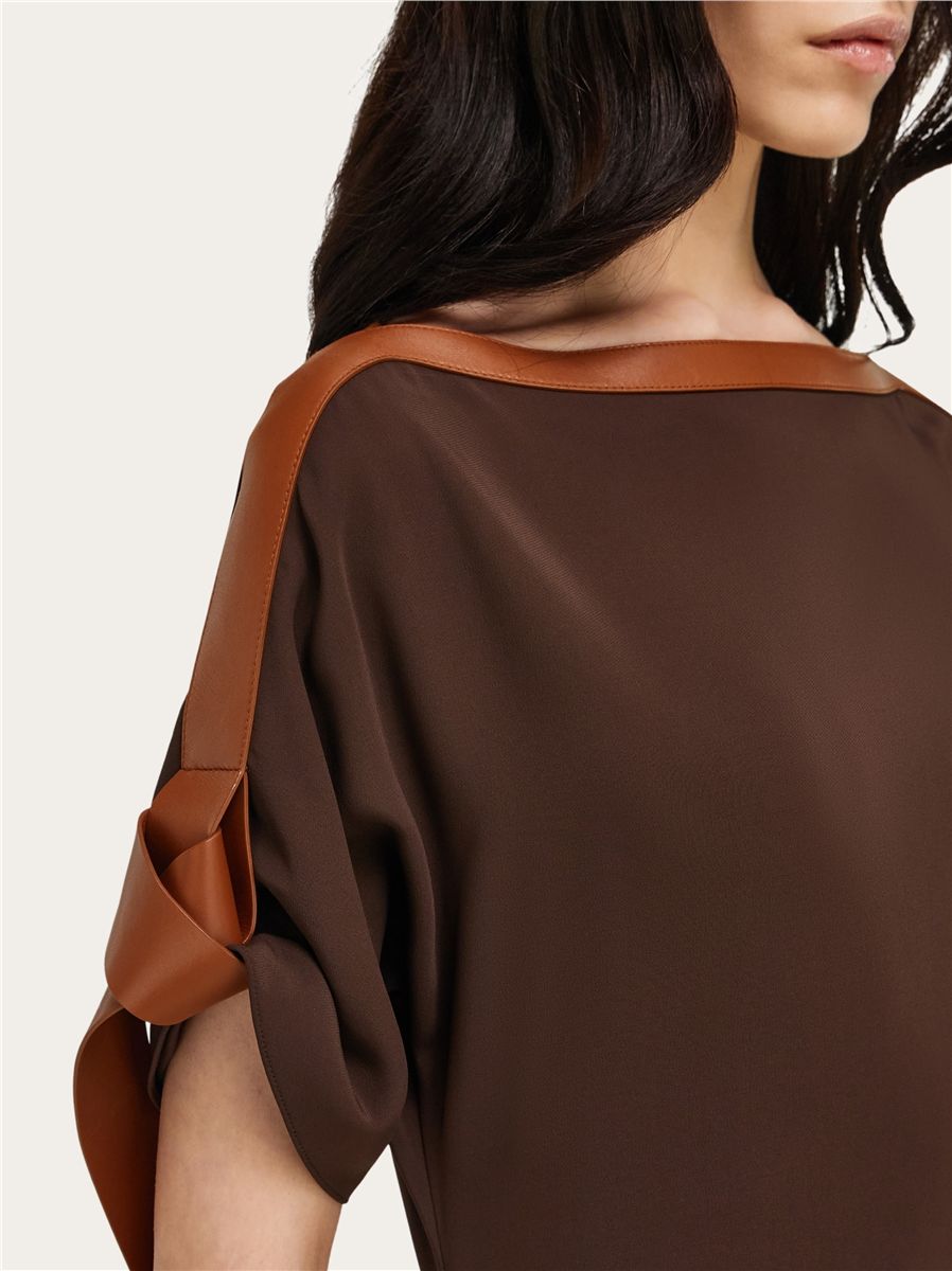 Long viscose dress-FERRAGAMO-Verso