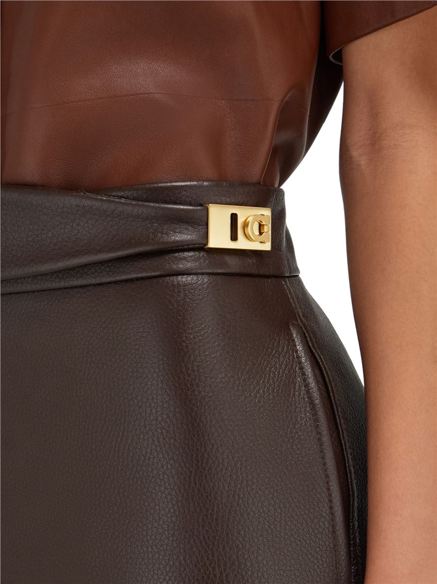 Longuette Skirt in Nappa Leather1