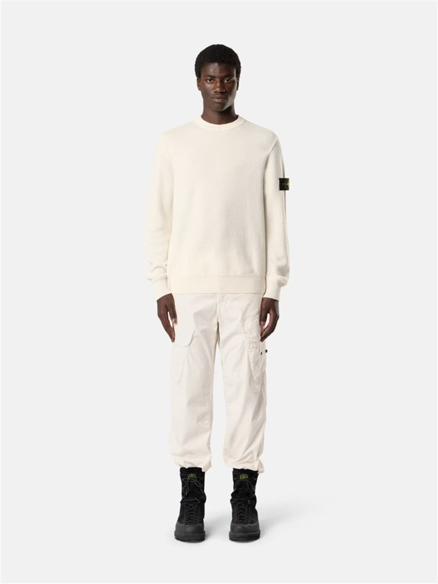 Loose-fit crewneck jumper with ribbed trims-STONE ISLAND-Verso