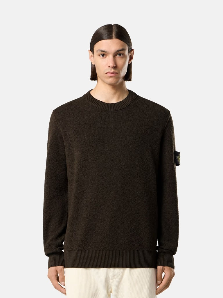 Loose-fit crewneck jumper with ribbed trims-STONE ISLAND-Verso