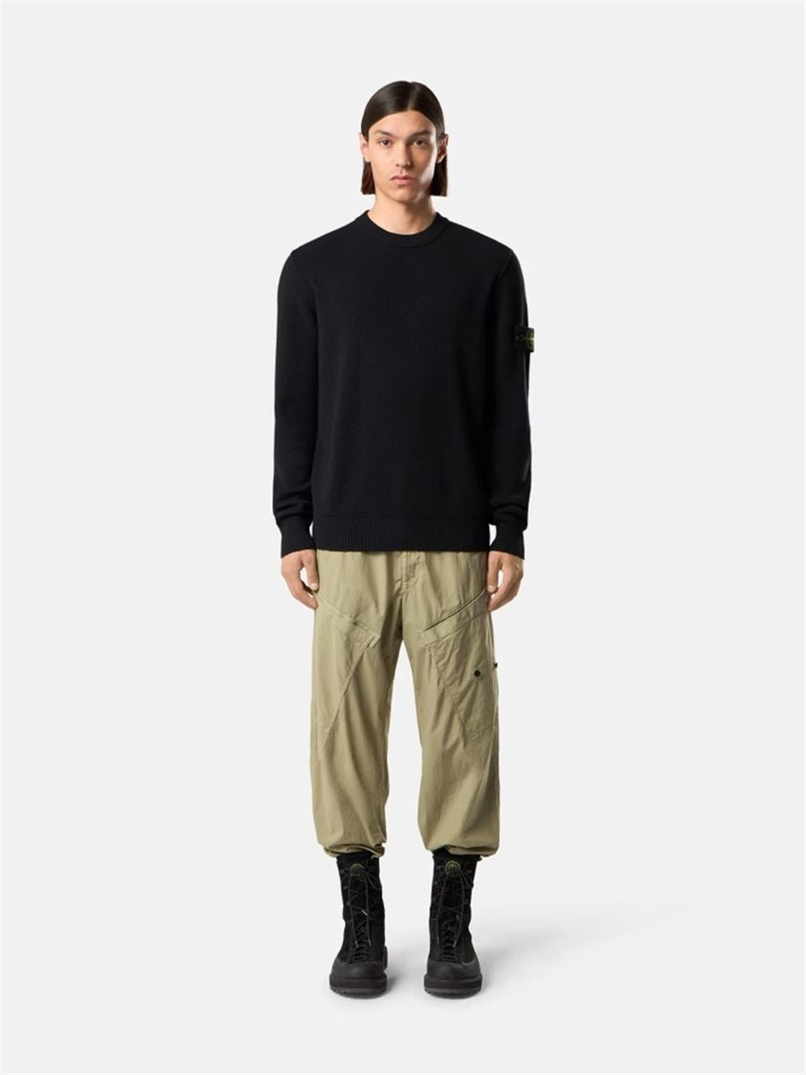 Loose-fit crewneck jumper with ribbed trims-STONE ISLAND-Verso