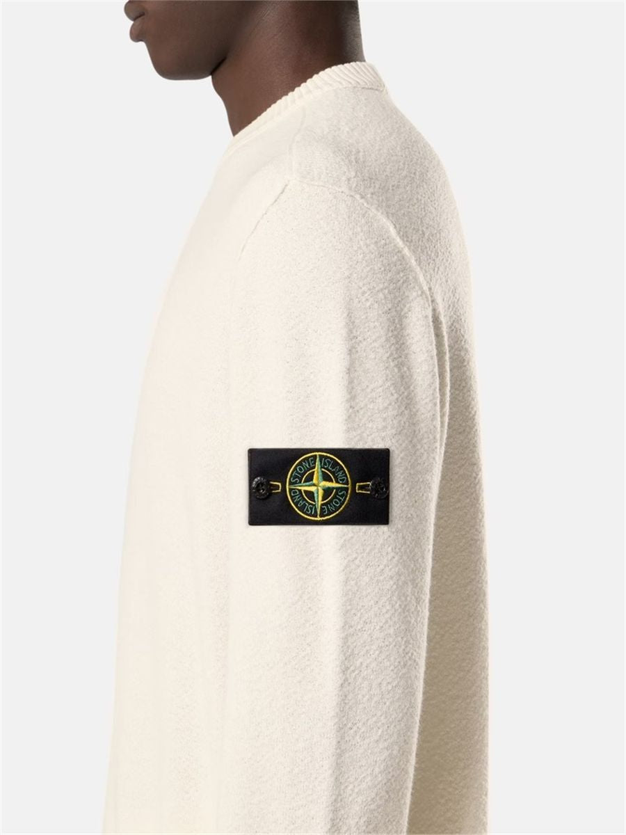Loose-fit crewneck jumper with ribbed trims-STONE ISLAND-Verso