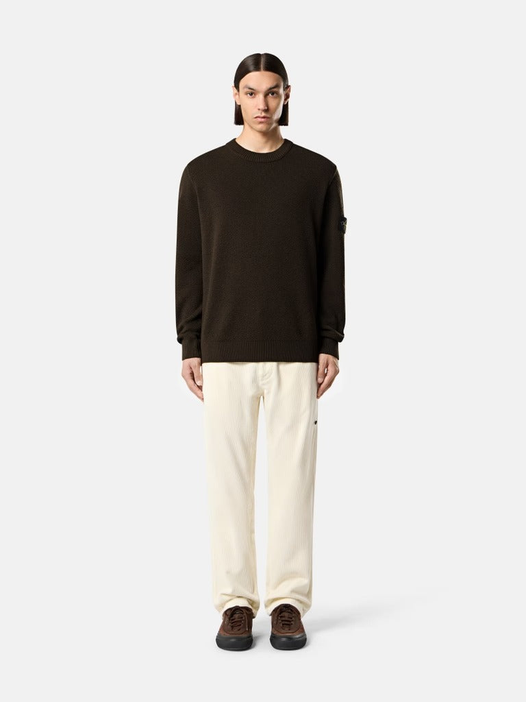 Loose-fit crewneck jumper with ribbed trims-STONE ISLAND-Verso
