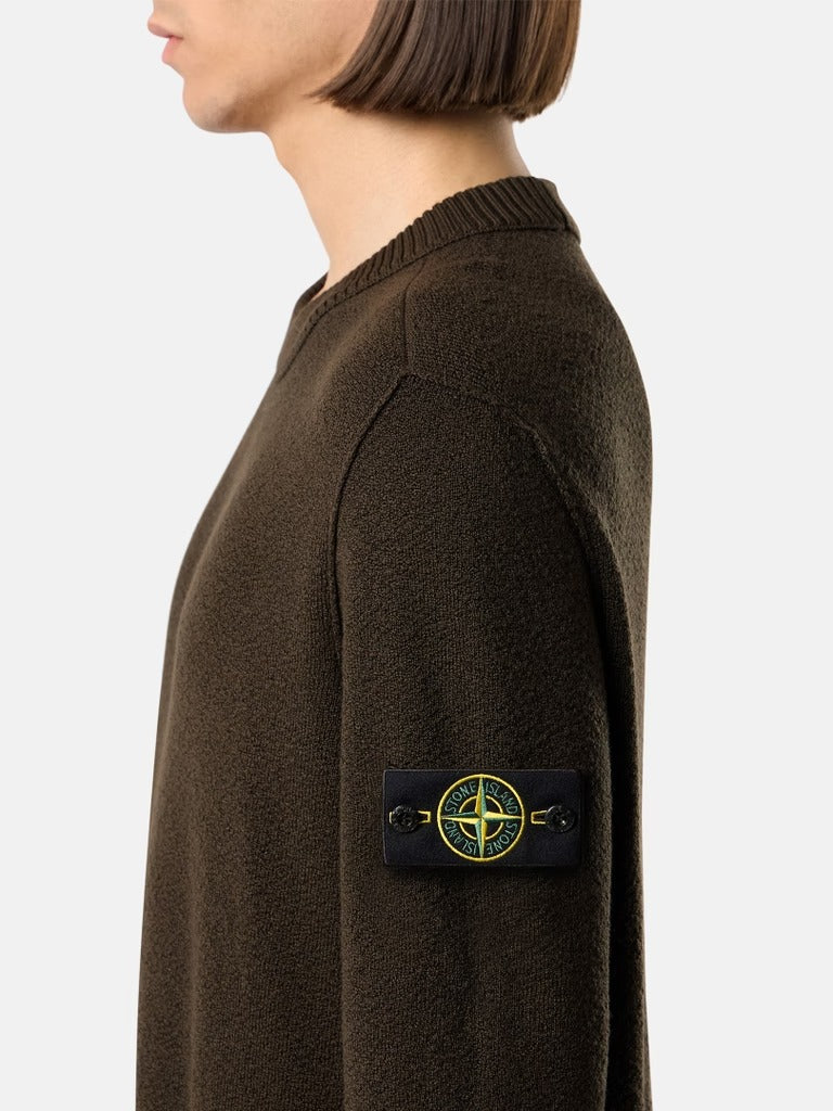 Loose-fit crewneck jumper with ribbed trims-STONE ISLAND-Verso