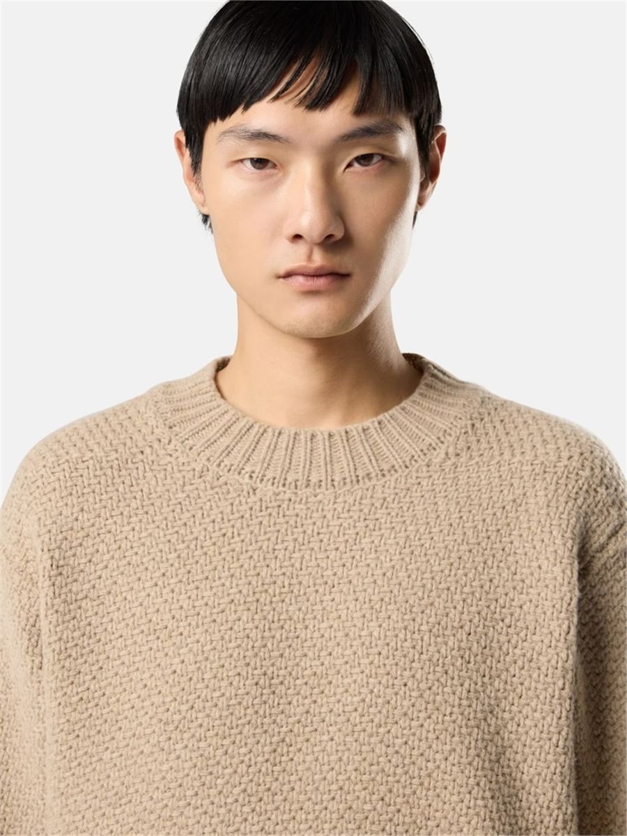 Loose-fit crewneck jumper with ribbed trims-STONE ISLAND-Verso
