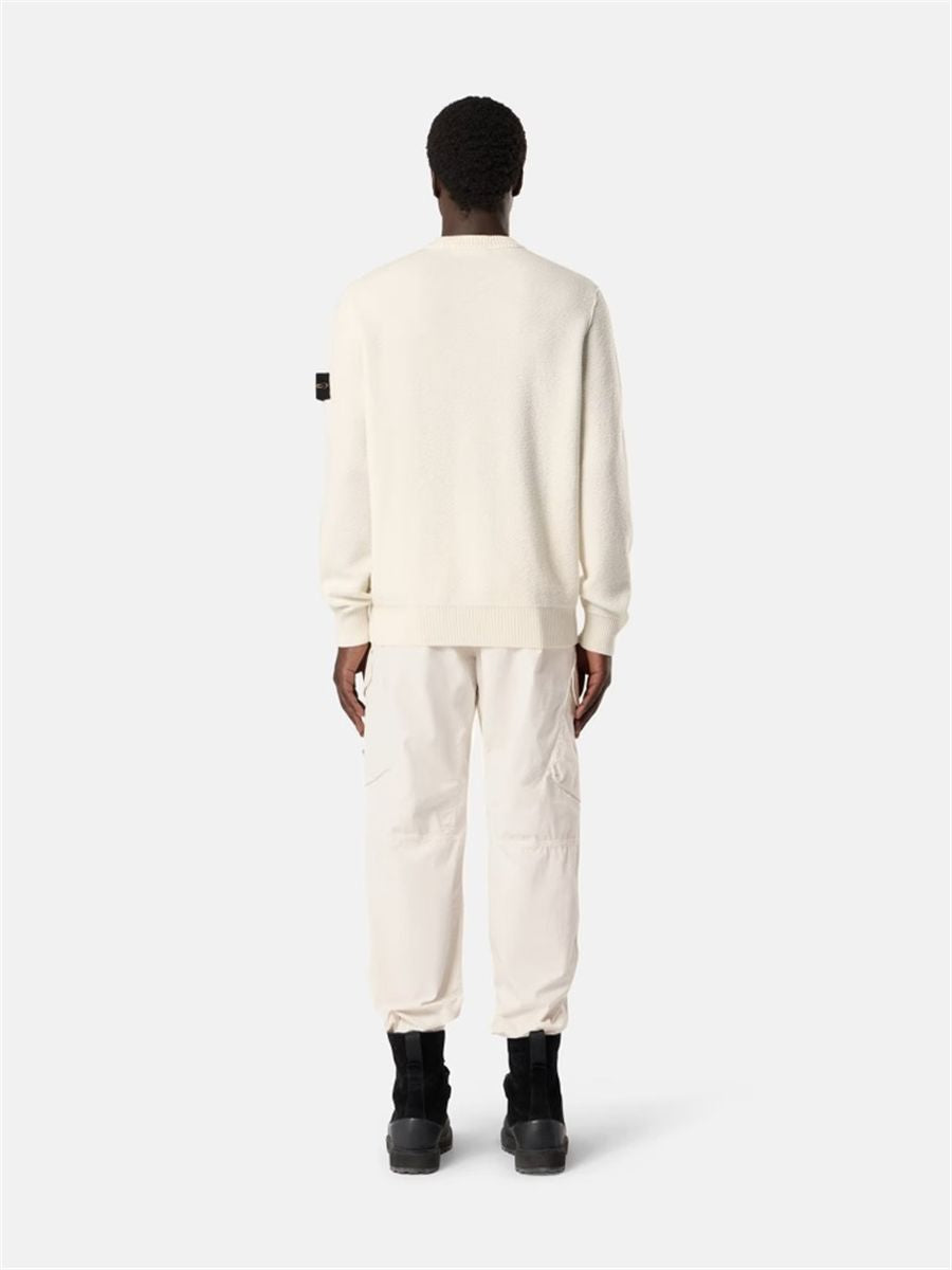 Loose-fit crewneck jumper with ribbed trims-STONE ISLAND-Verso