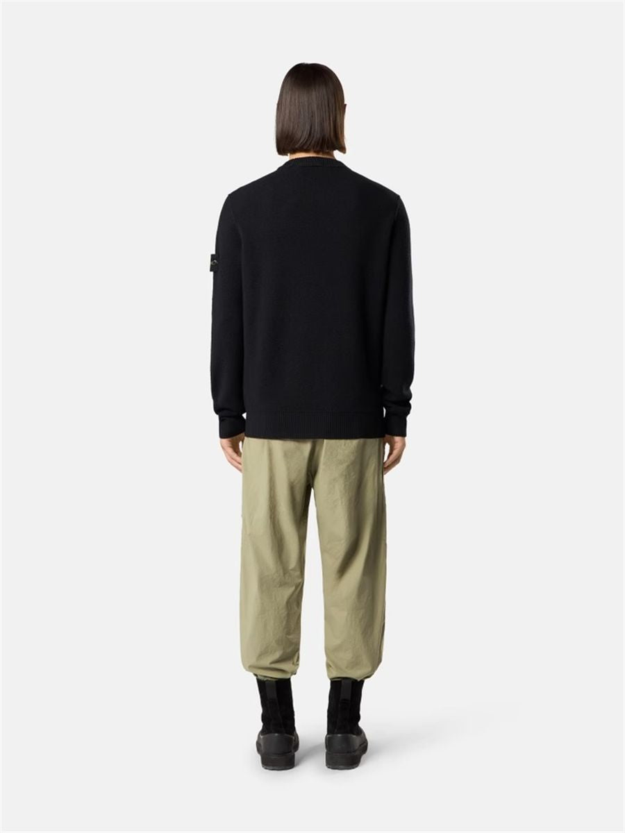 Loose-fit crewneck jumper with ribbed trims-STONE ISLAND-Verso
