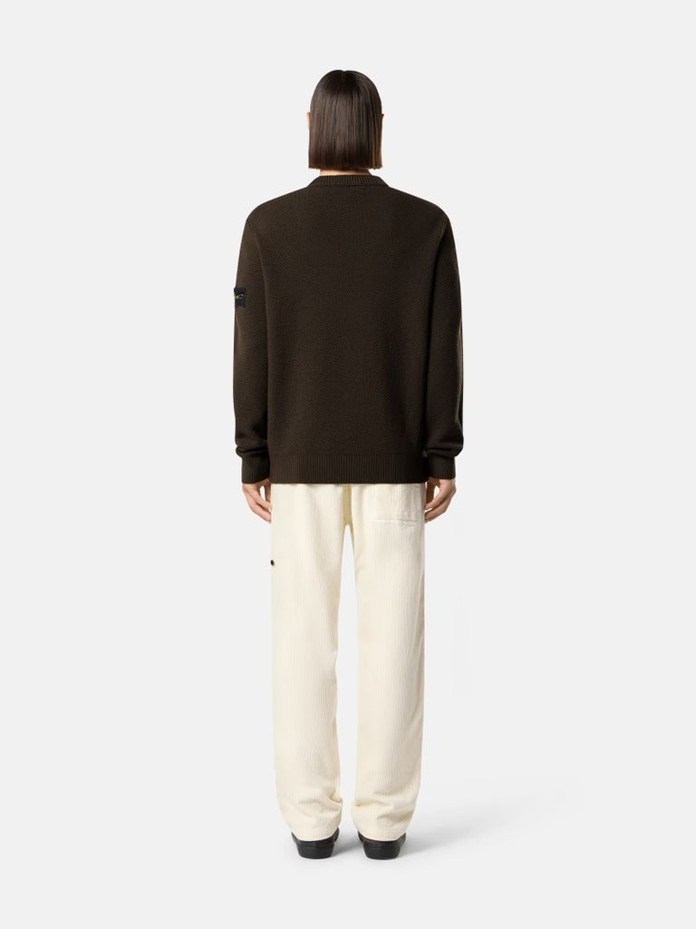 Loose-fit crewneck jumper with ribbed trims-STONE ISLAND-Verso