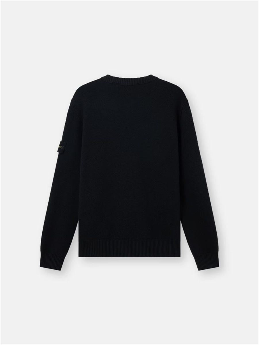 Loose-fit crewneck jumper with ribbed trims-STONE ISLAND-Verso