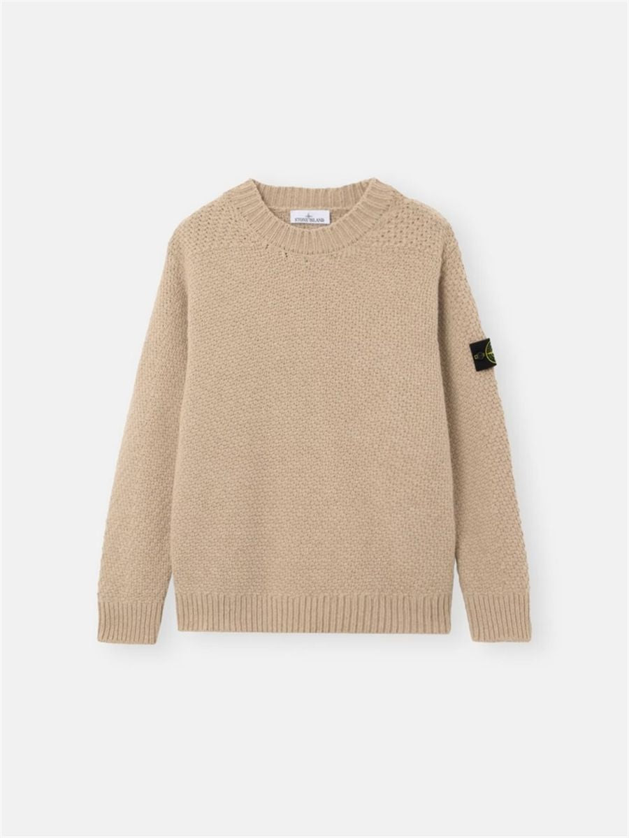 Loose-fit crewneck jumper with ribbed trims-STONE ISLAND-Verso