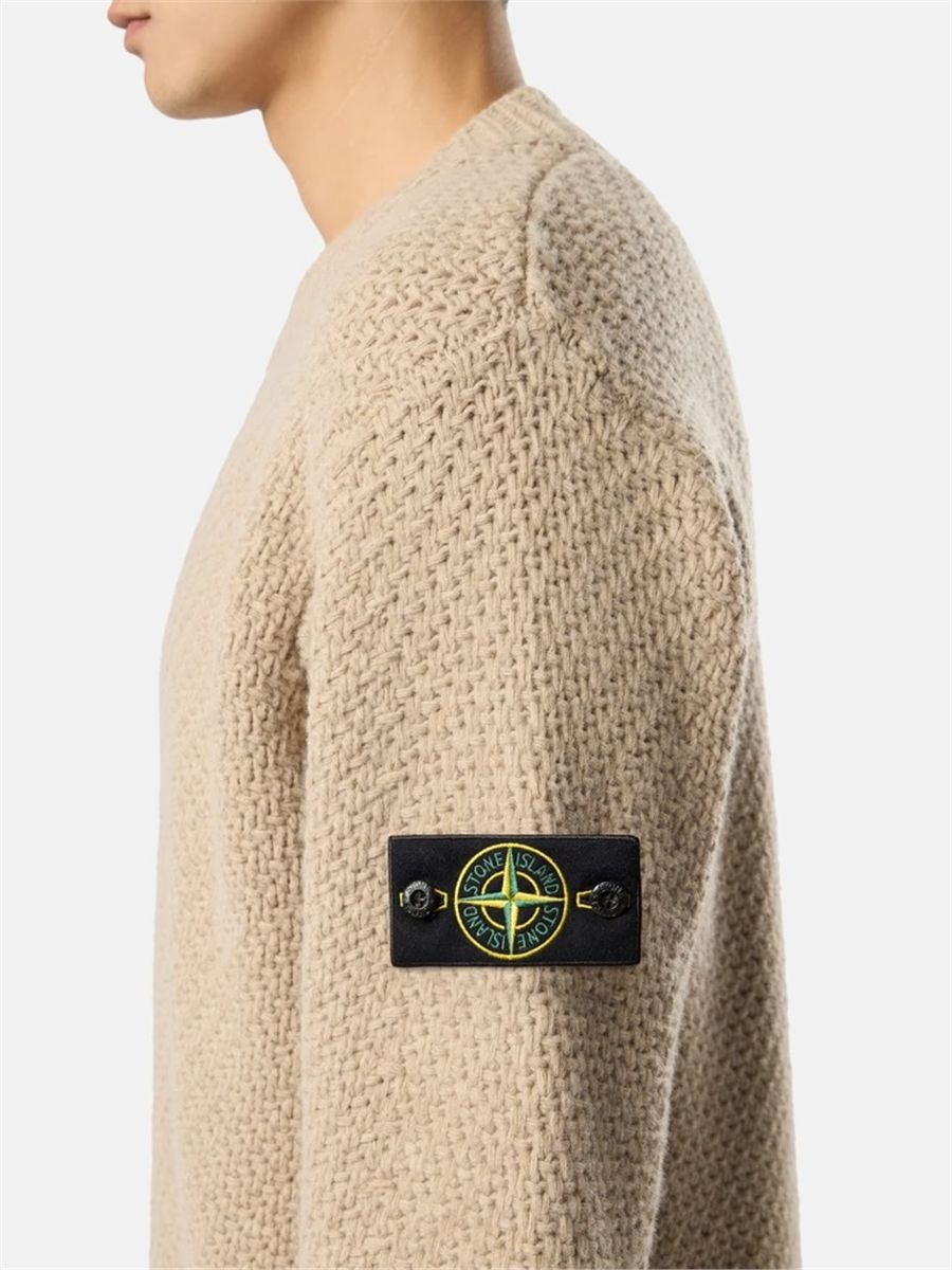 Loose-fit crewneck jumper with ribbed trims-STONE ISLAND-Verso