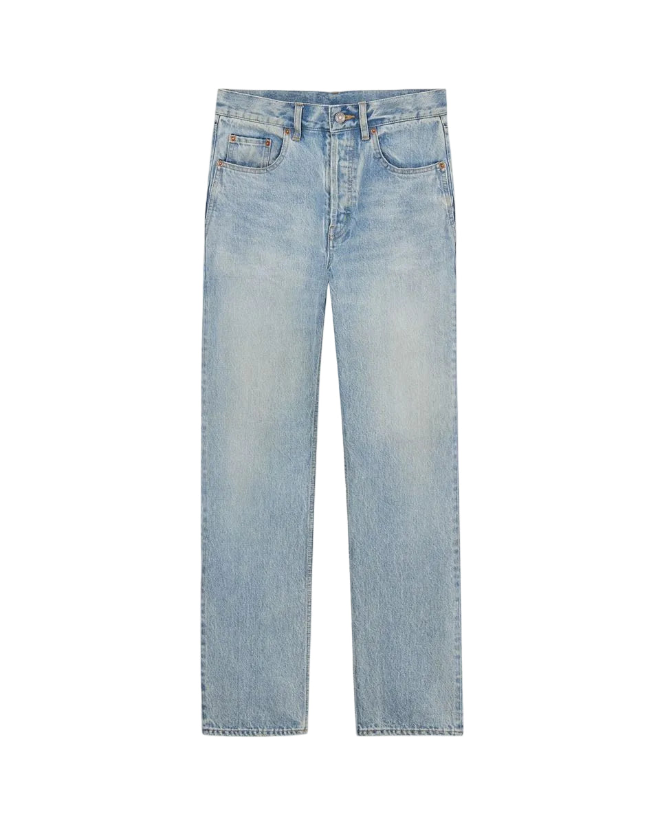Loose-fit jeans in south blue denim-SAINT LAURENT-Verso