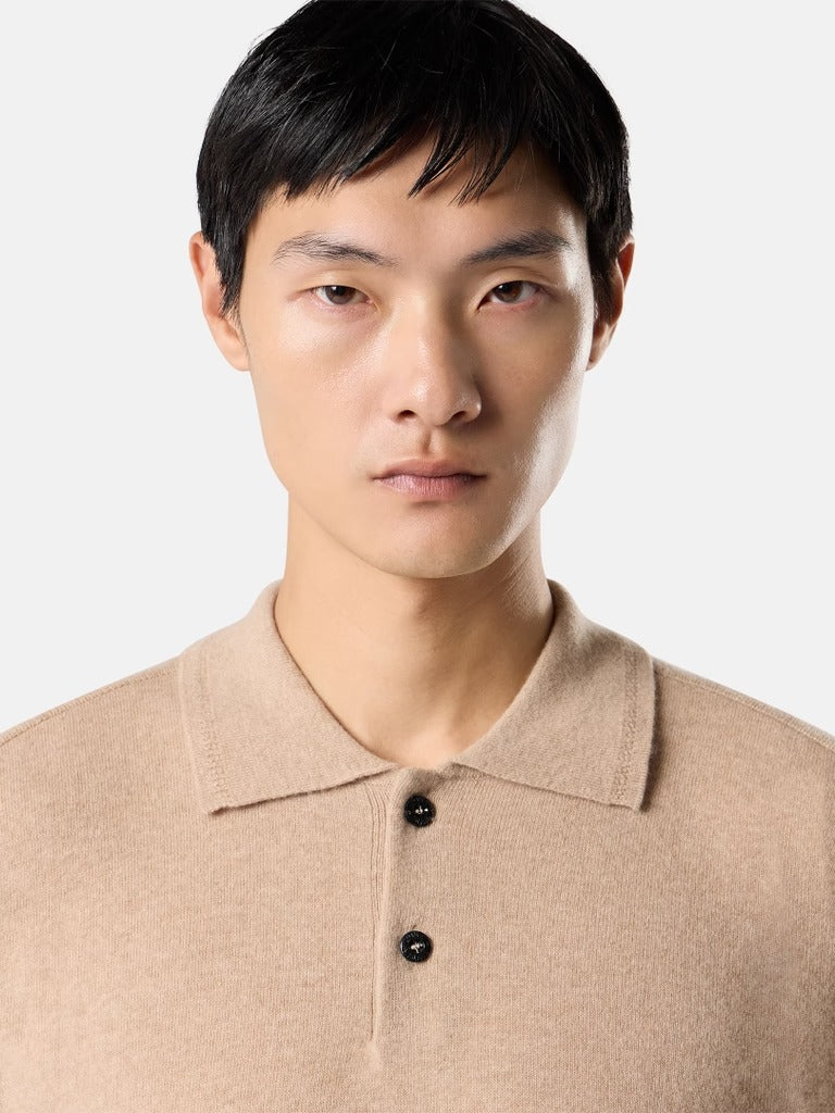 Loose-fit polo collar jumper with button placket-STONE ISLAND-Verso