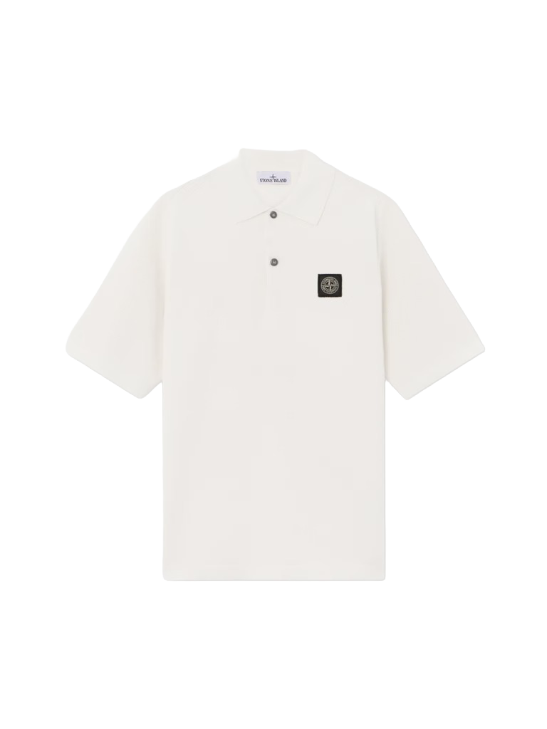 Loose-fit short-sleeve polo with compass patch-STONE ISLAND-Verso