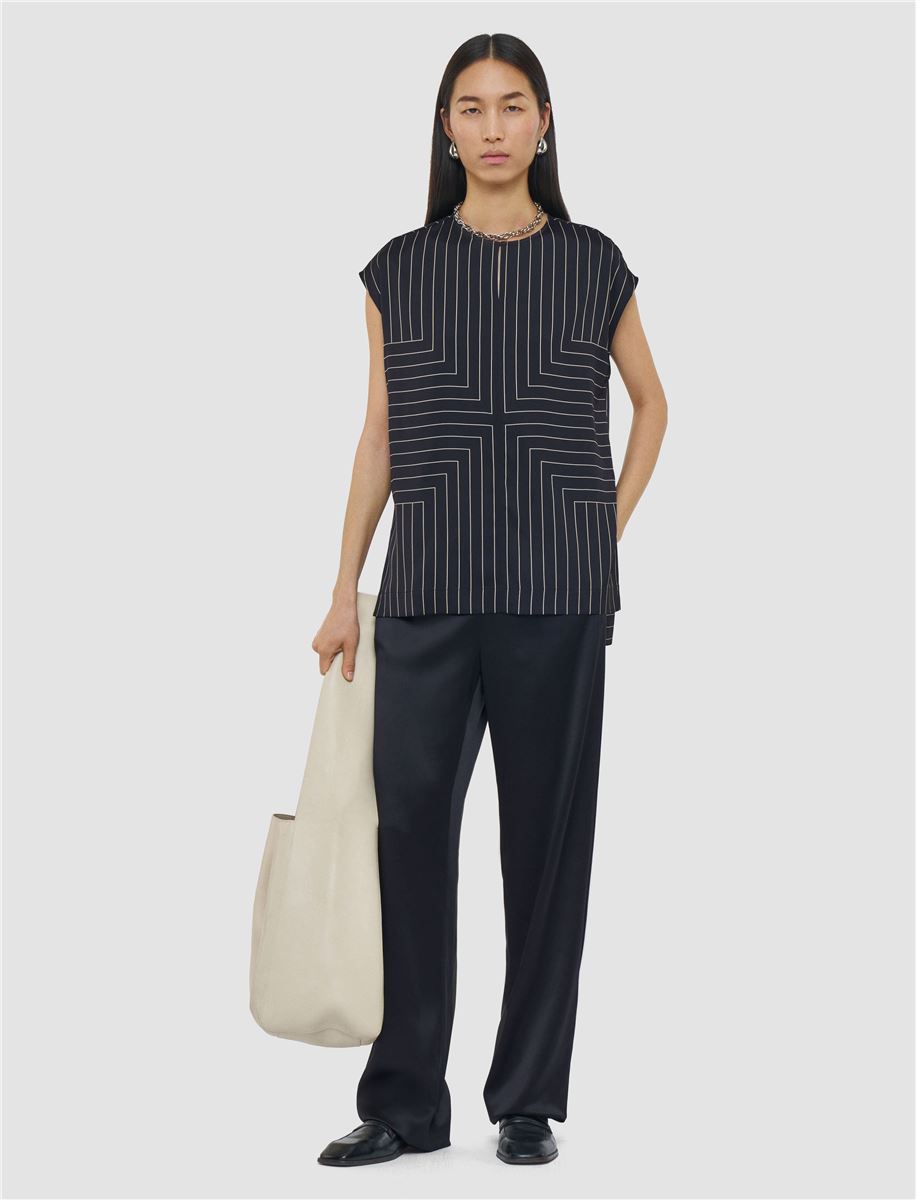 LOUISON GEOMETRIC PRINT SILK TOP-JOSEPH-Verso