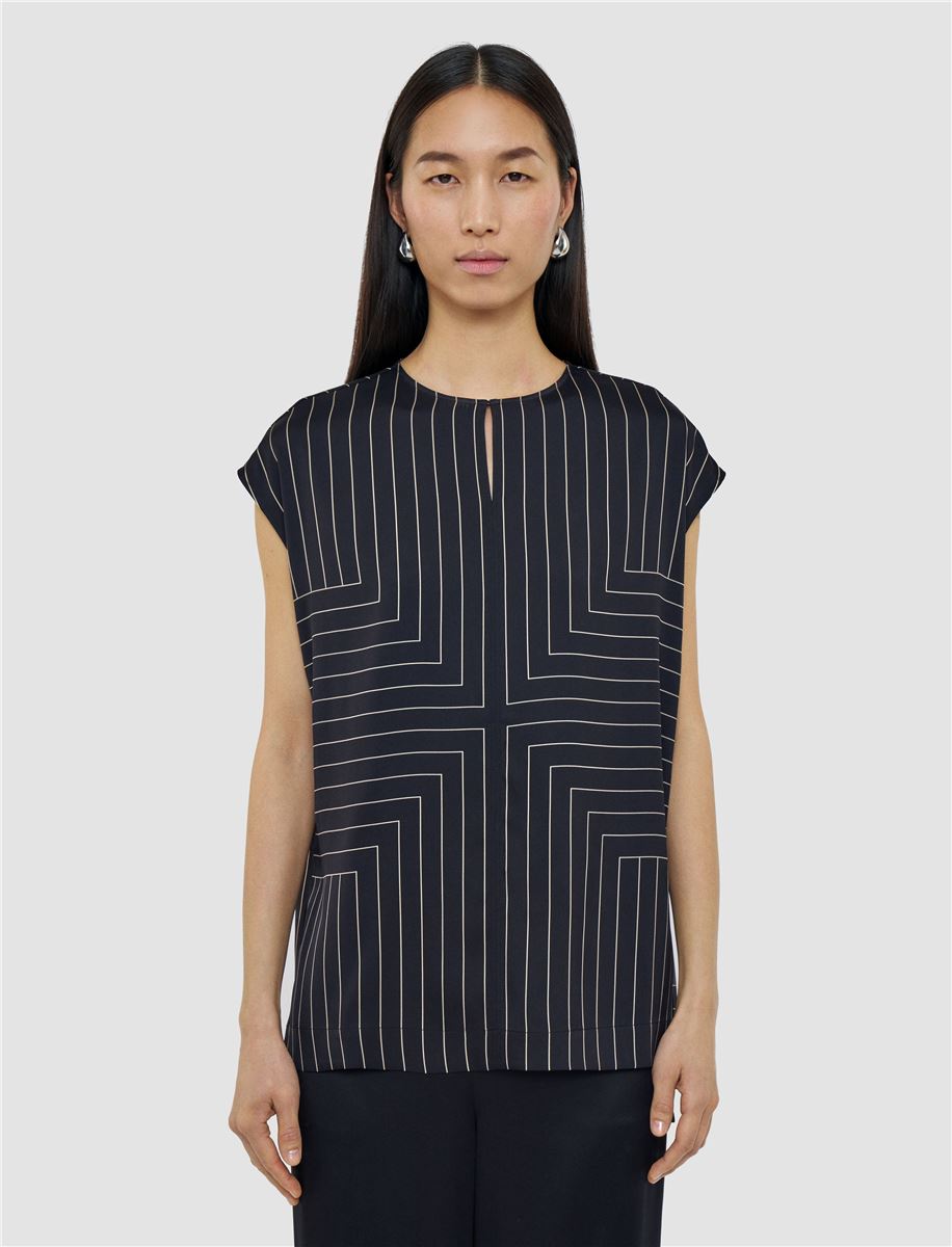 LOUISON GEOMETRIC PRINT SILK TOP-JOSEPH-Verso
