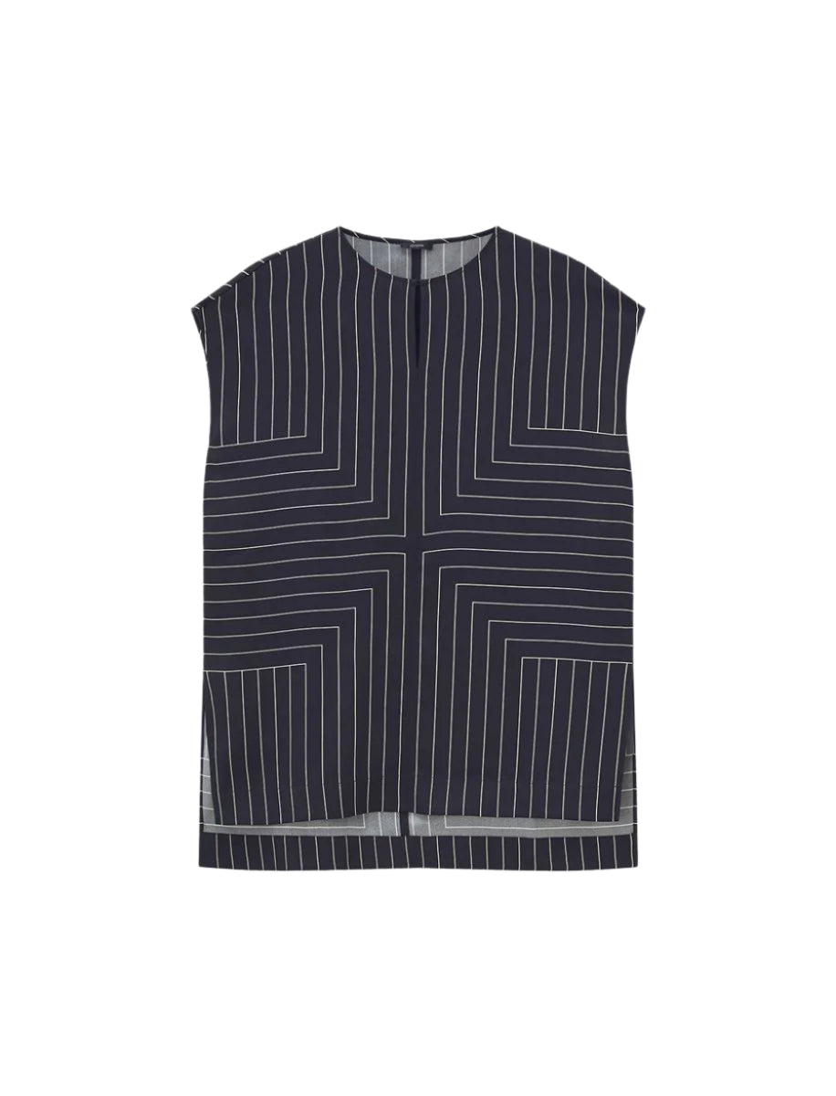 LOUISON GEOMETRIC PRINT SILK TOP-JOSEPH-Verso