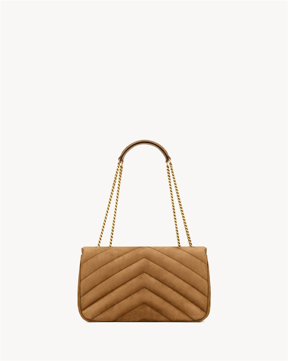 Loulou medium in matelassé suede-SAINT LAURENT-Verso