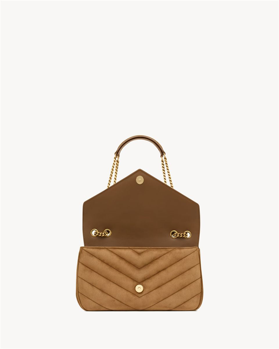 Loulou medium in matelassé suede-SAINT LAURENT-Verso