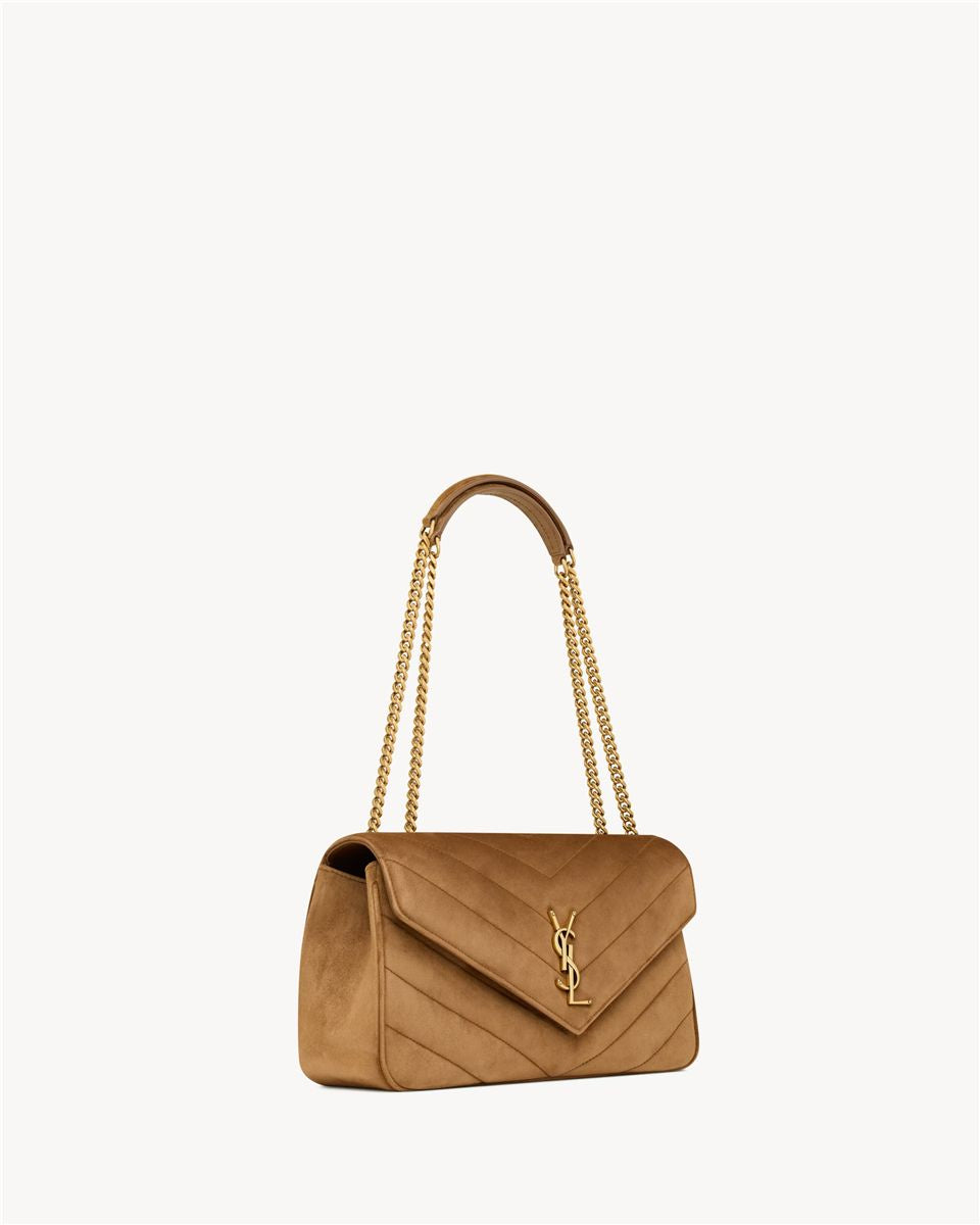 Loulou medium in matelassé suede-SAINT LAURENT-Verso