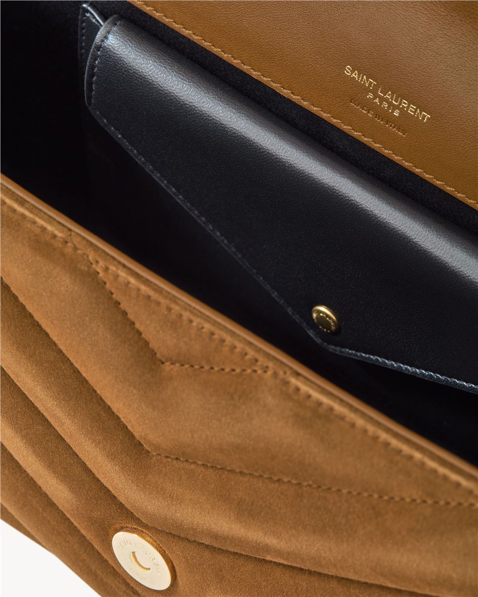 Loulou medium in matelassé suede-SAINT LAURENT-Verso