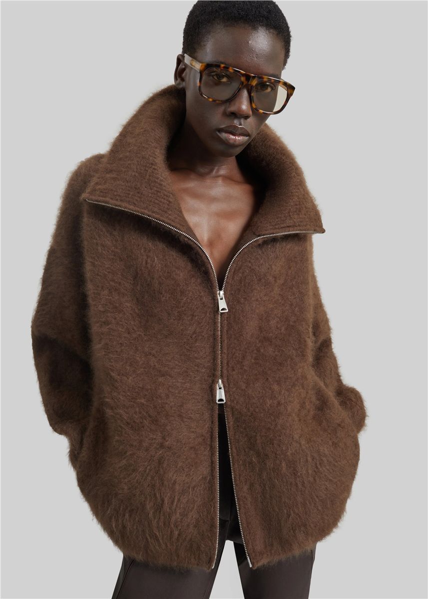 Lupa fuzzy zip-up cardigan-THE FRANKIE SHOP-Verso