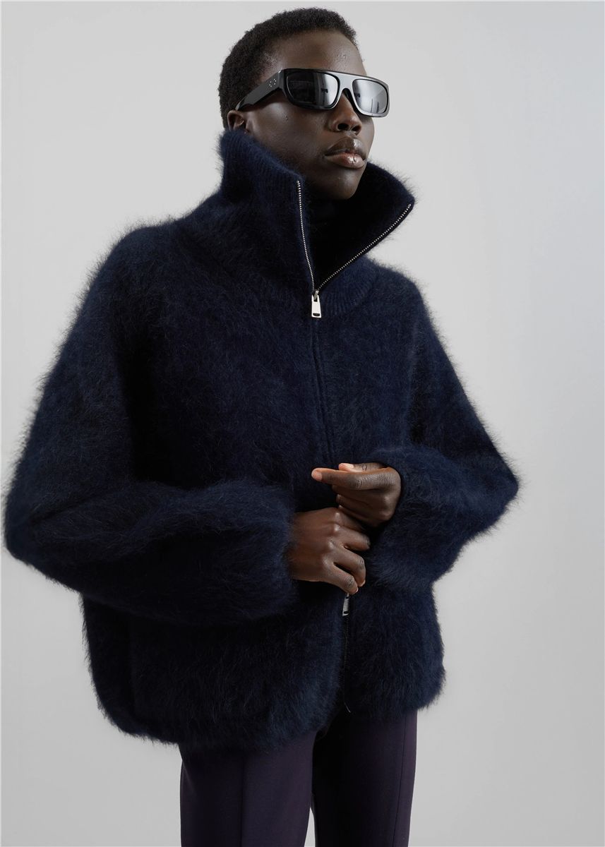 Lupa fuzzy zip-up cardigan-THE FRANKIE SHOP-Verso