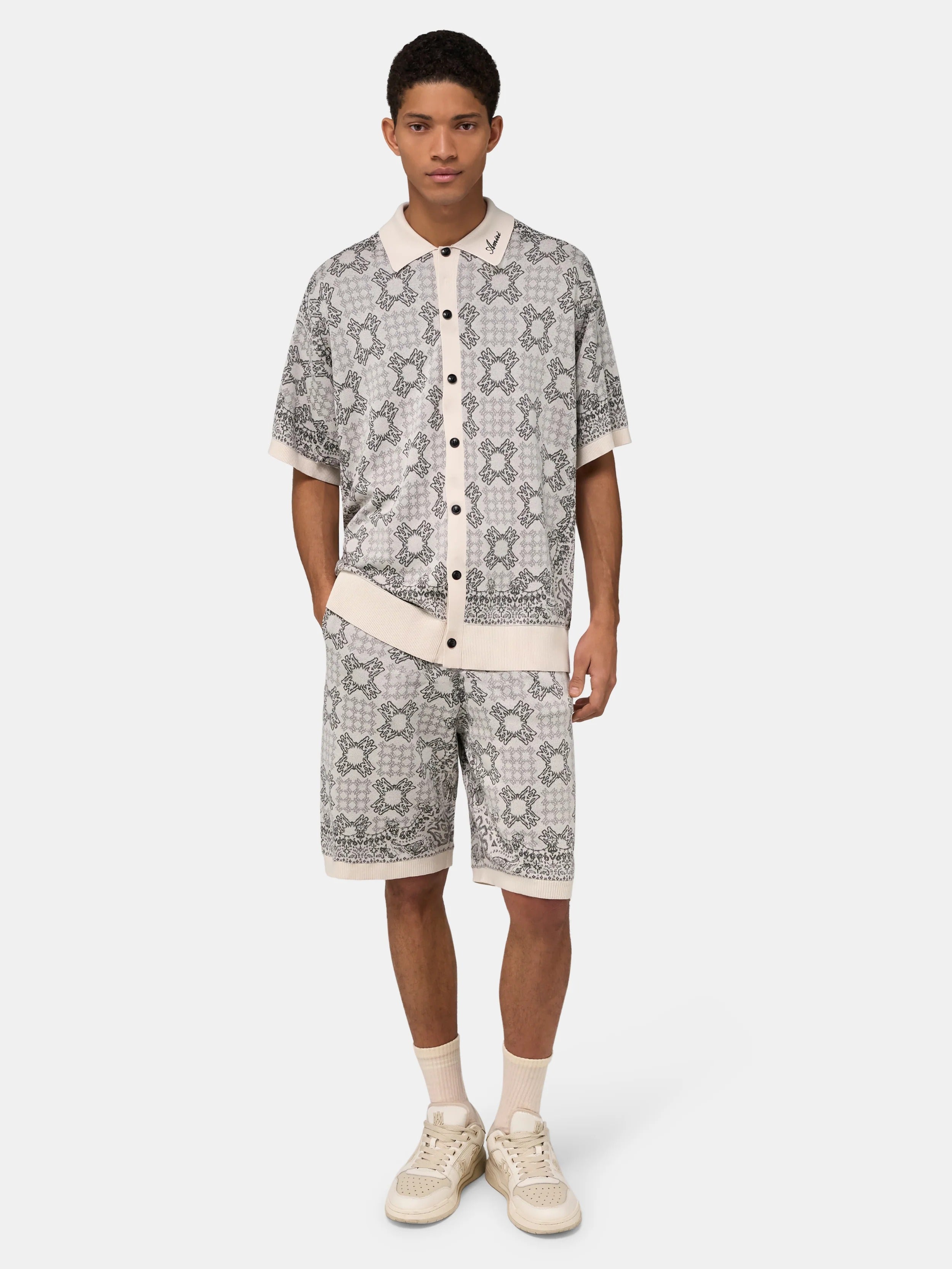 Ma quad check mesh knit shirt-AMIRI-Verso