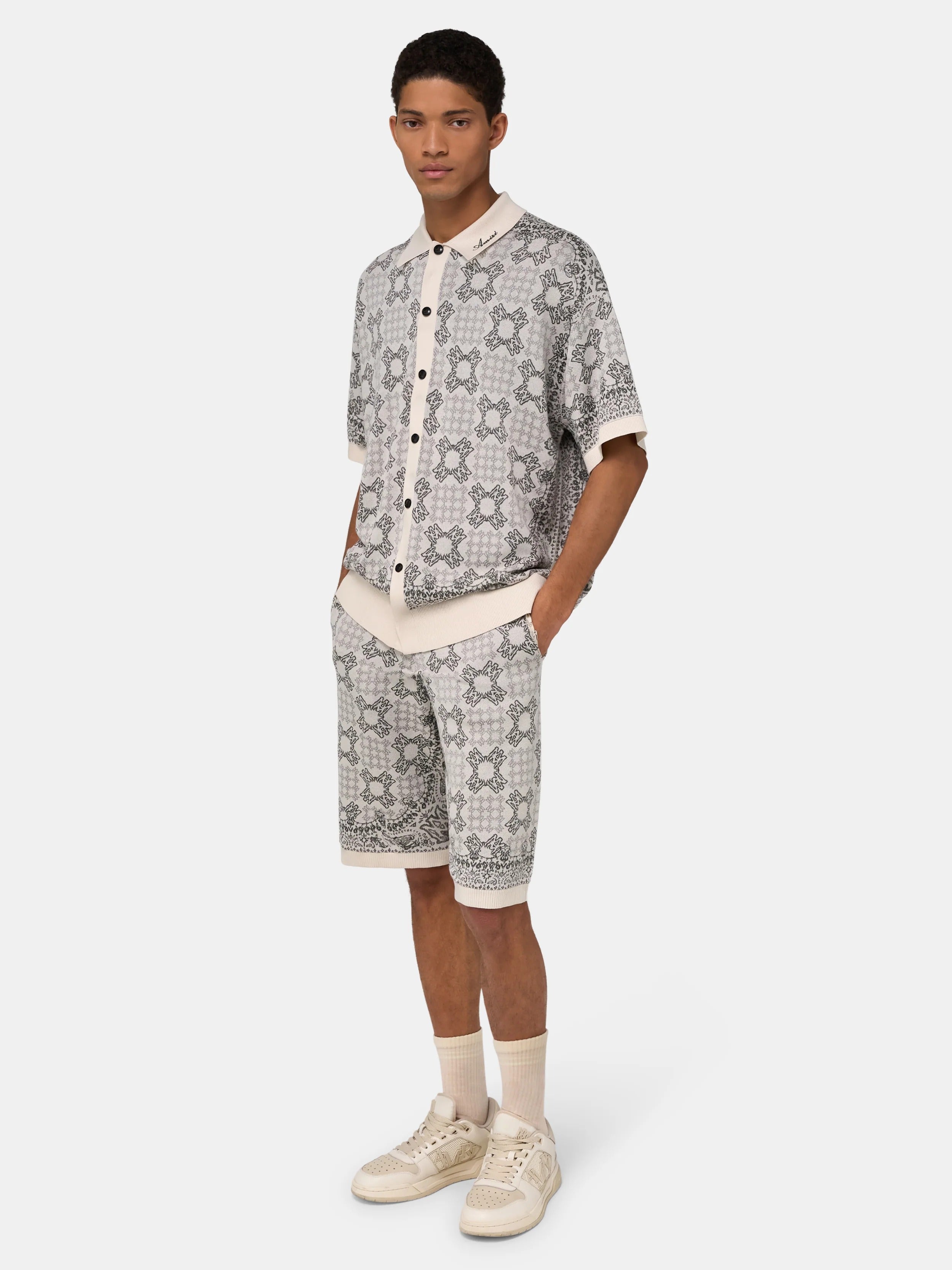 Ma quad check mesh knit shirt-AMIRI-Verso