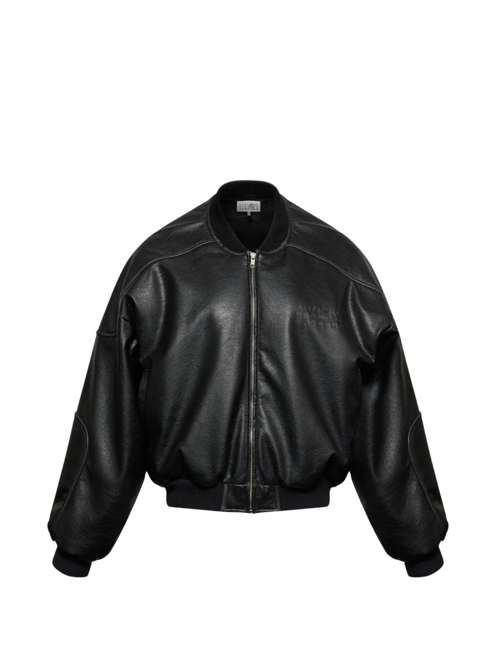 Maison margiela faux leather jacket with rib-knit trim-MM6-Verso