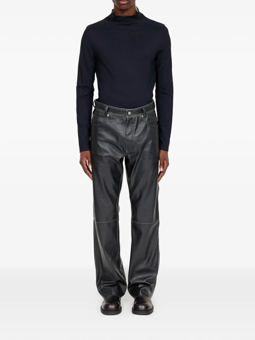 Maison margiela leather-effect trousers-MM6-Verso
