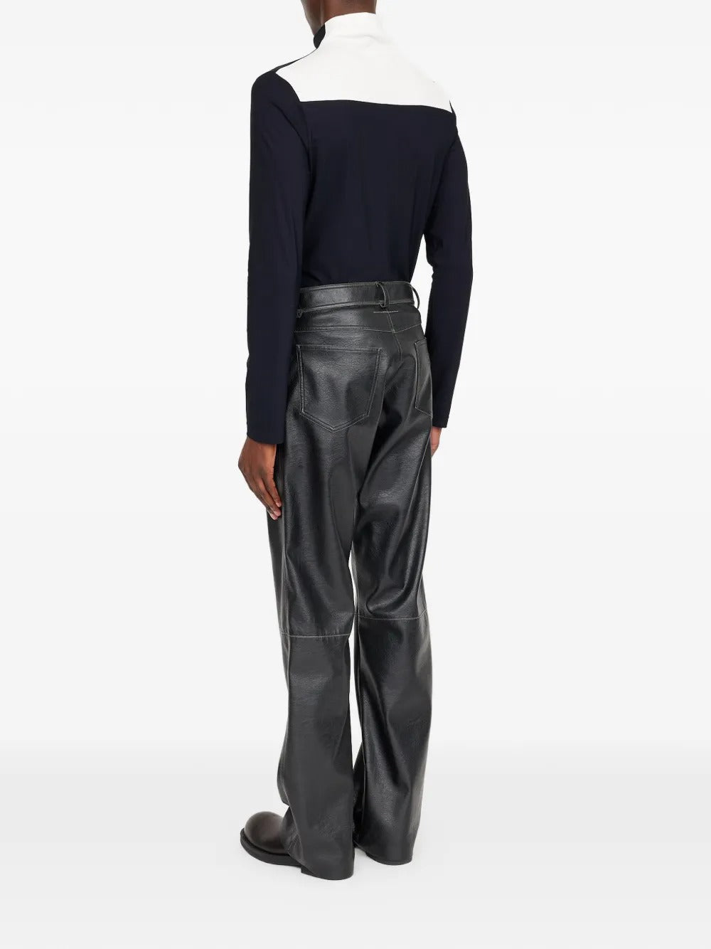 Maison margiela leather-effect trousers-MM6-Verso