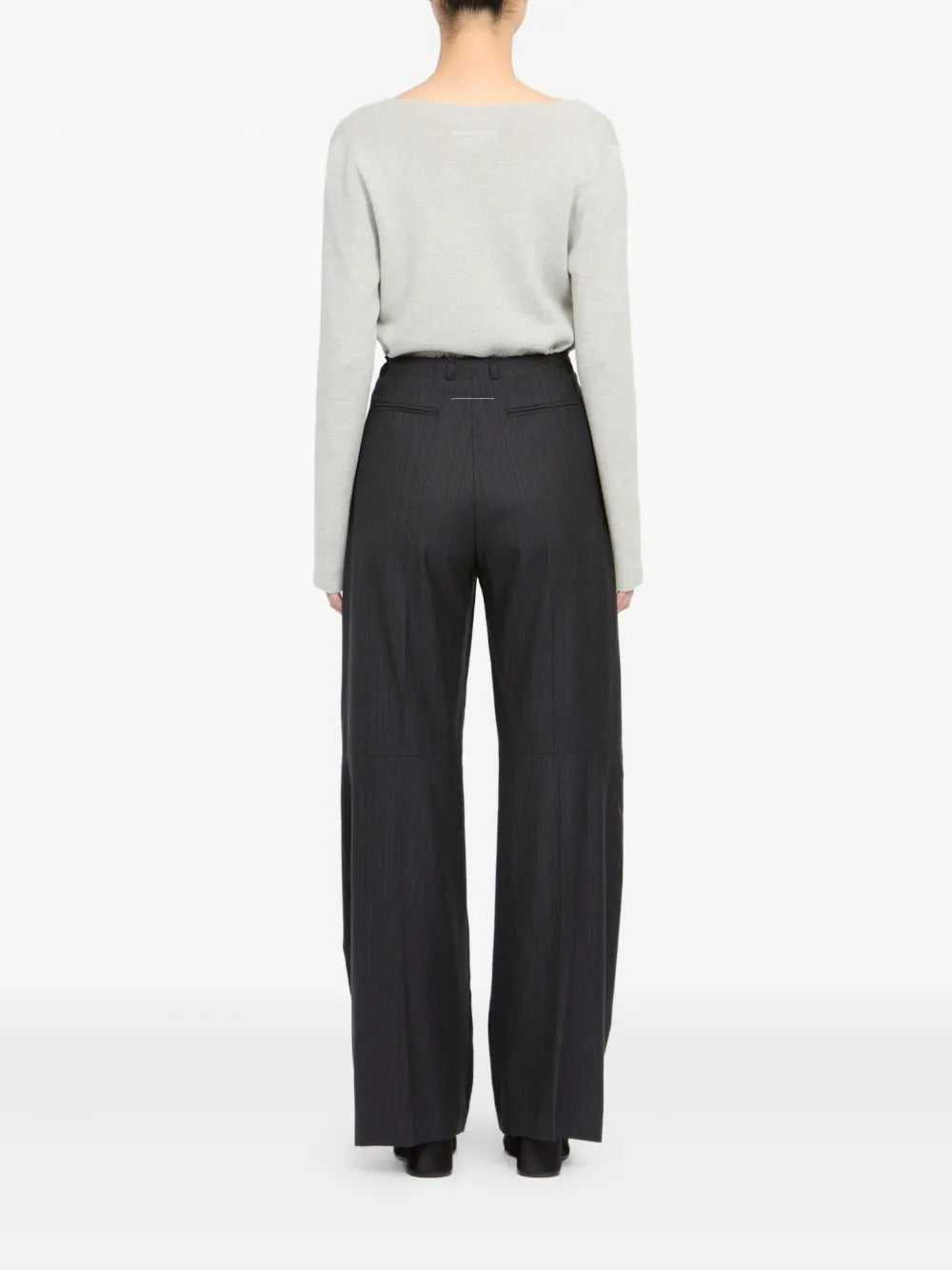 Maison Margiela Pinstripe Frayed Trousers-MM6-Verso