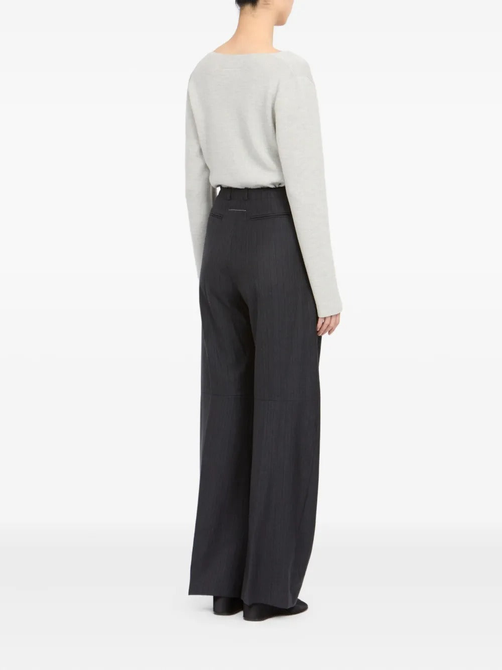 Maison Margiela Pinstripe Frayed Trousers-MM6-Verso